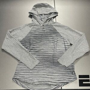 Billabong Grey Striped Hoodie Shirt